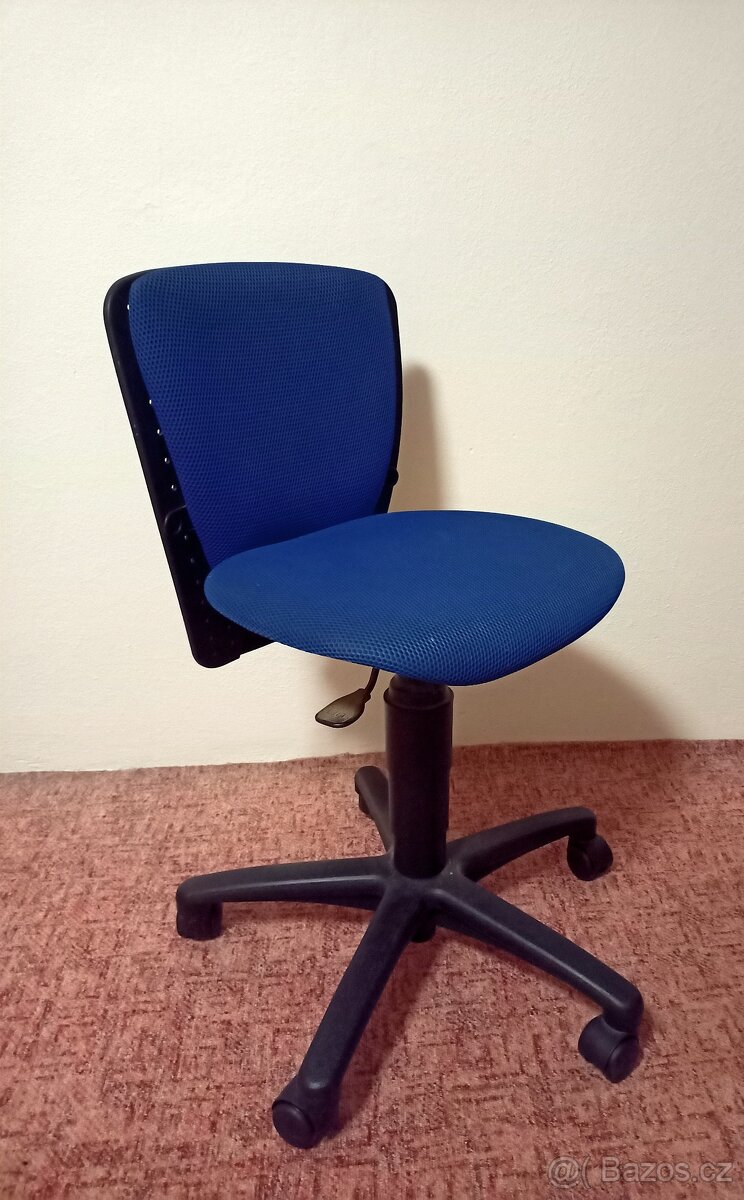 Židle dětská žákovská otočná modrá