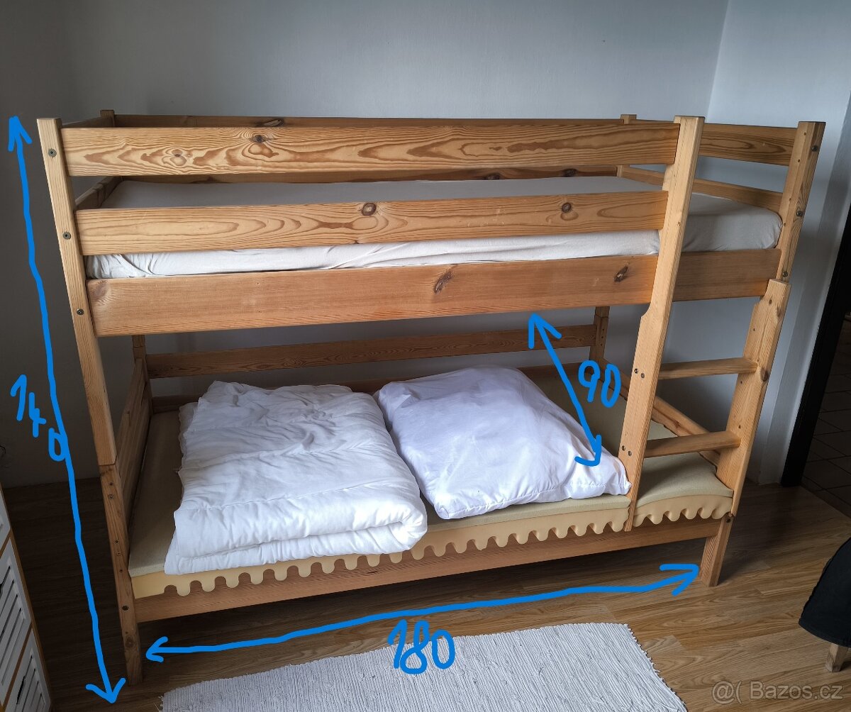 Palanda pro děti 180/90 masiv z borovice