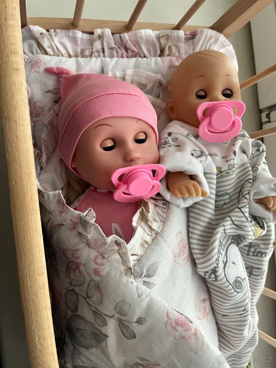 2xpanenka + dřevěná postýlka