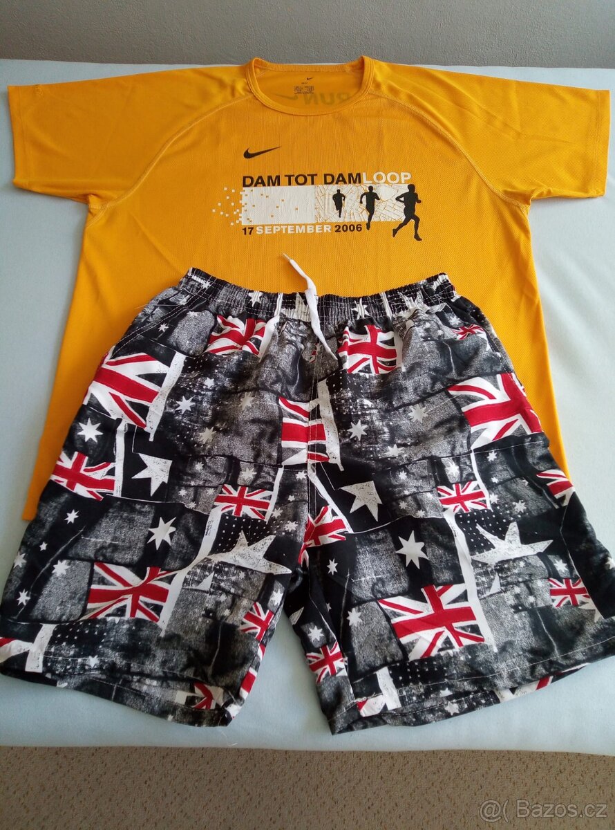 Funkční triko NIKE,Šortky BUG Jeans