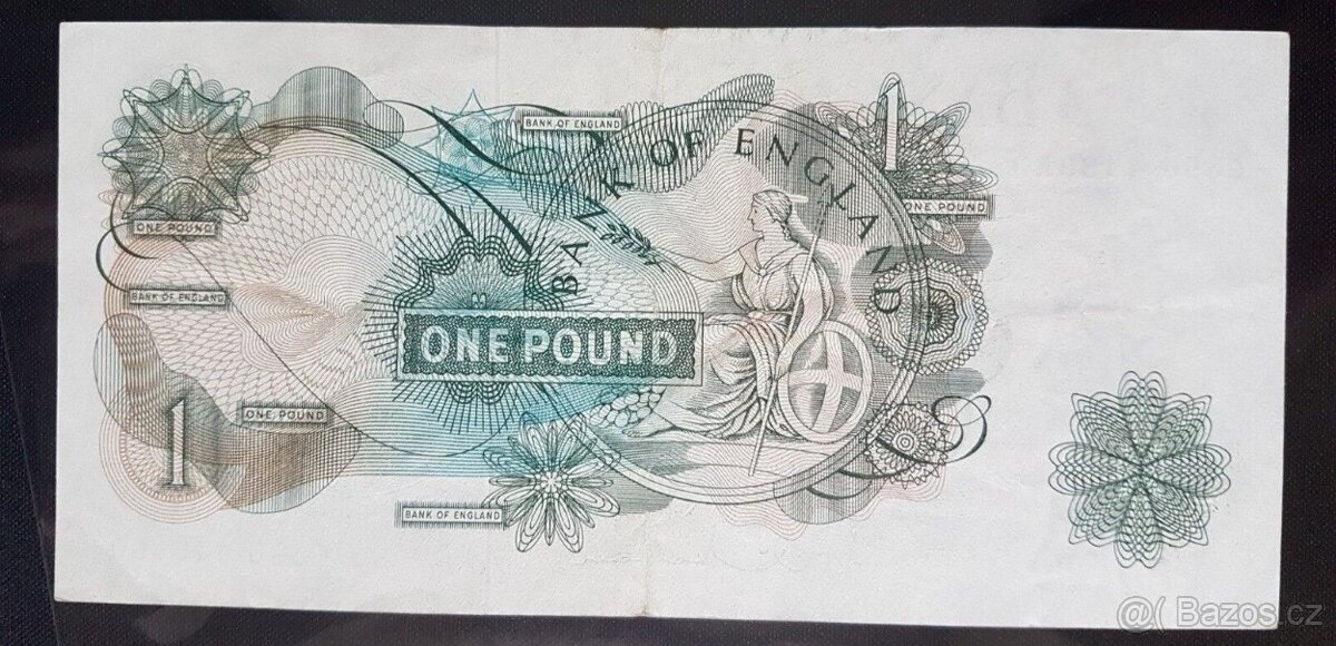 ANGLIE - £1 libra bankovka 1963 - Bank Of England J Q Hollom