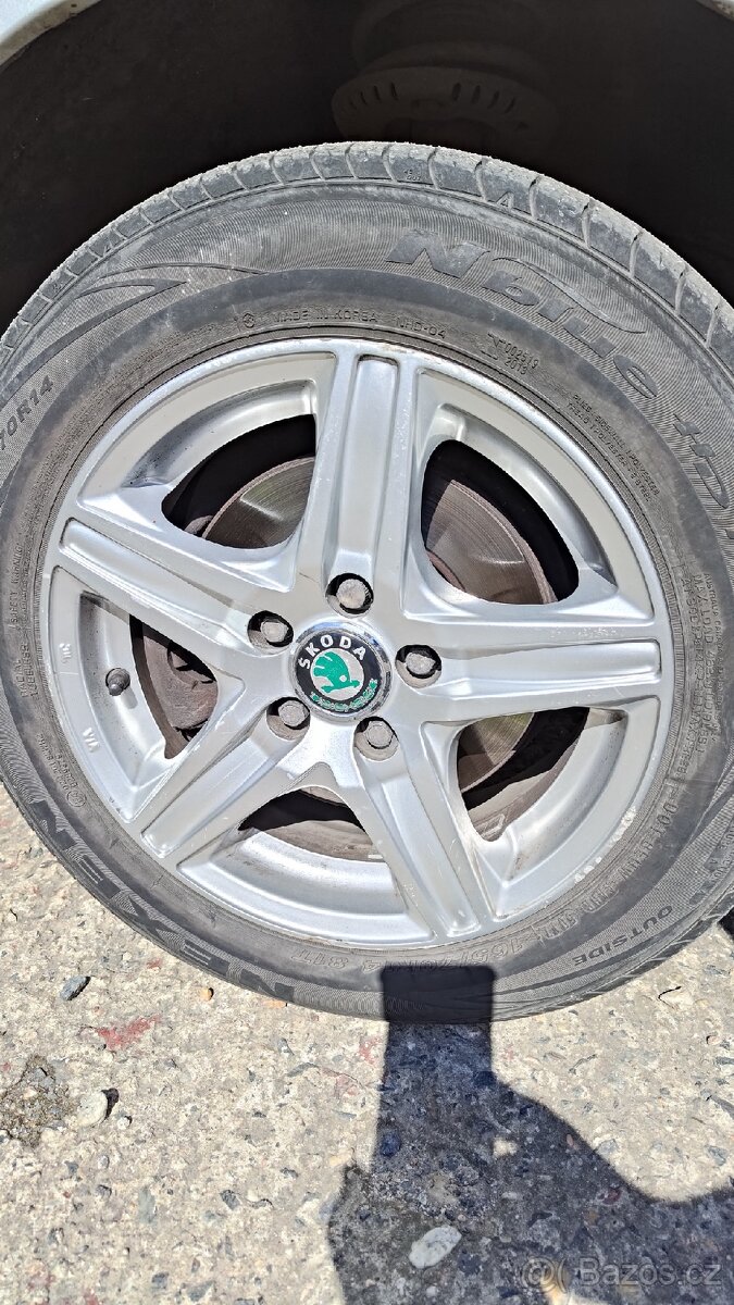 Alu ráfky R14 6J ET35 (5x100) + pneu 165/70