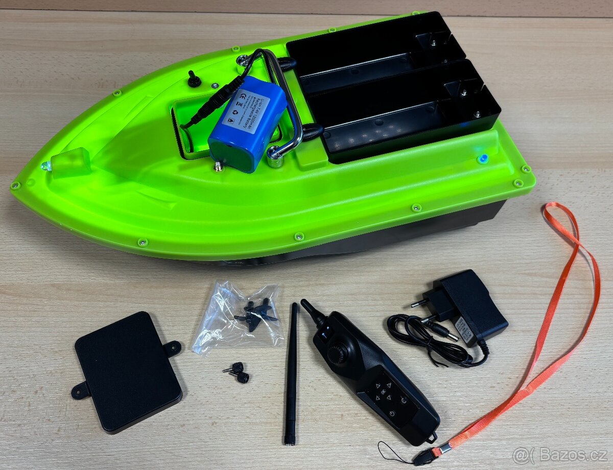 Zavážecí loďka s GPS, baterie 12000mAh - JEDNORUČNÍ OVLADAČ