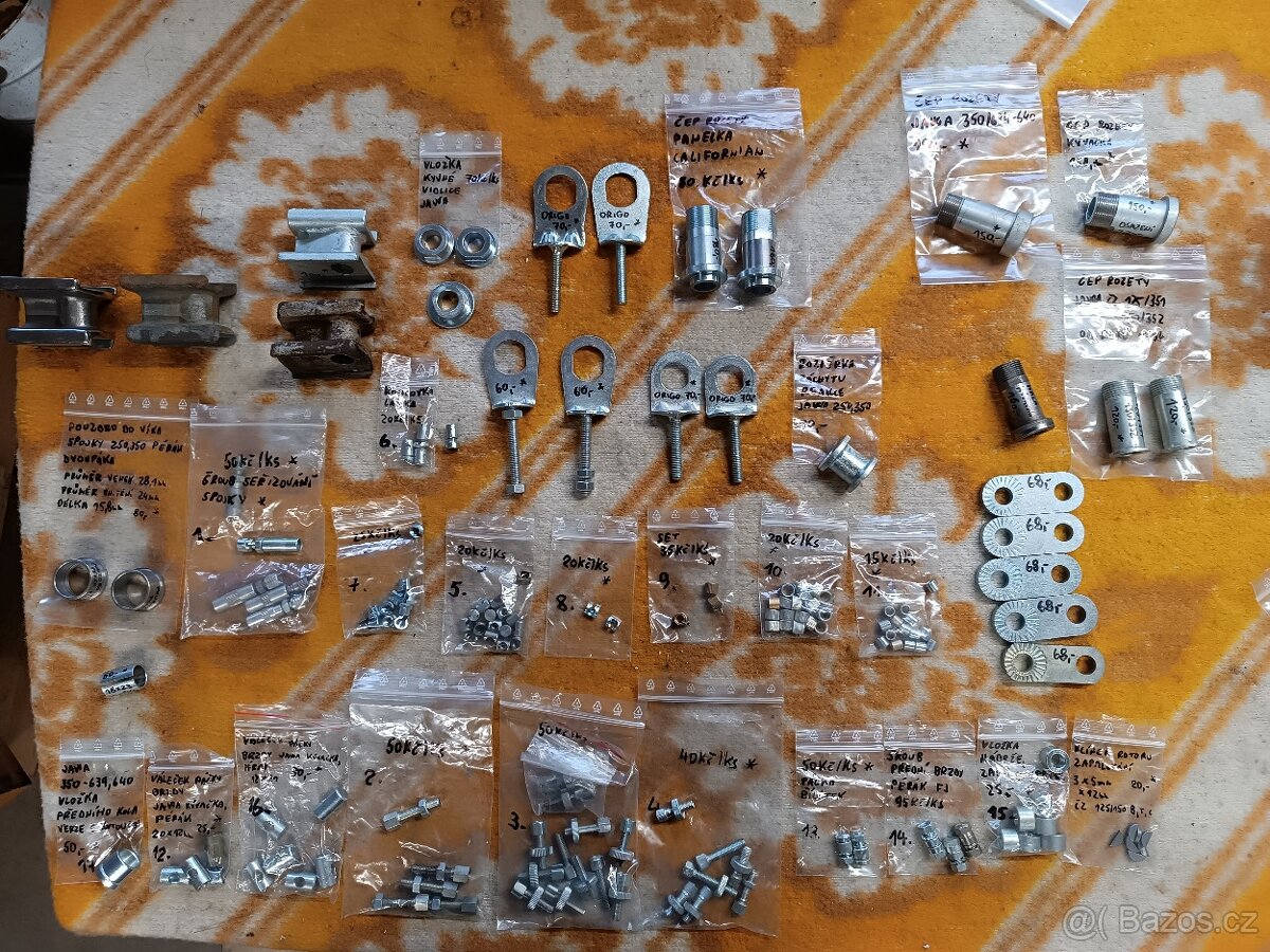 Jawa záchyt reakce,vložka,Čep rozety,váleček,pouzdro,napínák