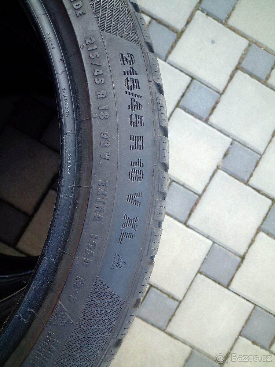 Prodám zimní pneu Continental 215/45 R18