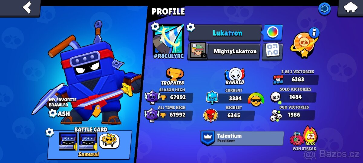 brawl stars účet 68k