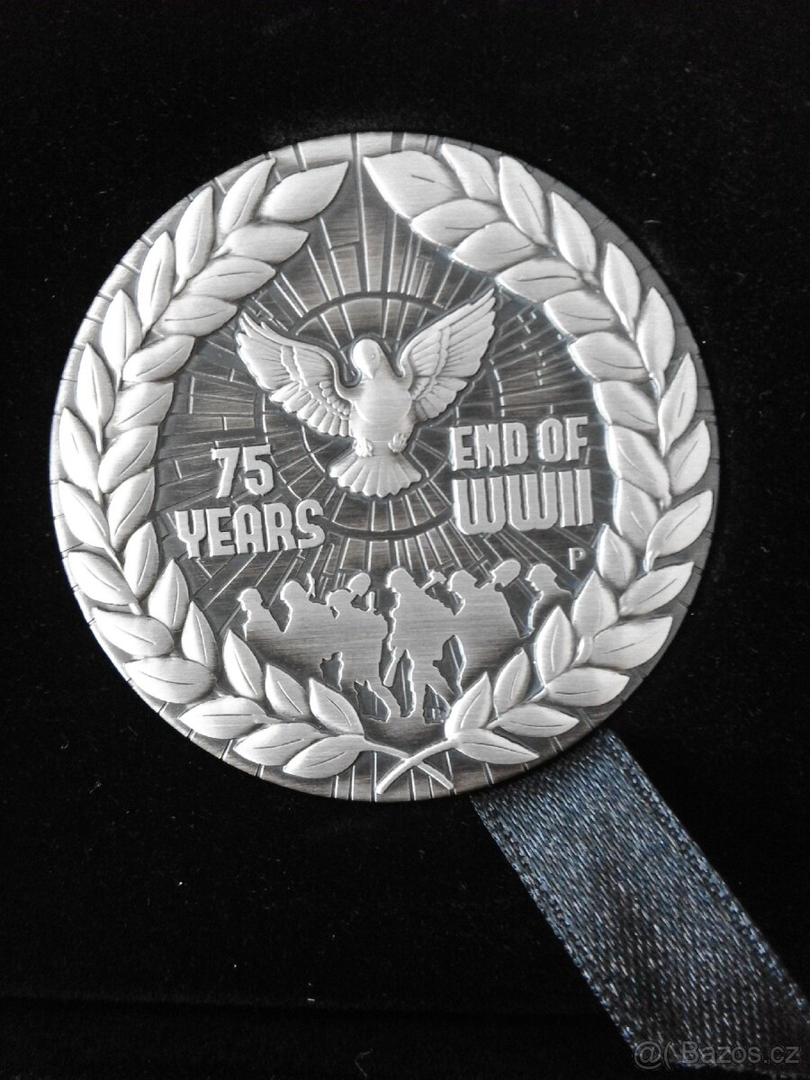 Stříbrná mince 75. výročí od konce II. sv. války, 2 oz