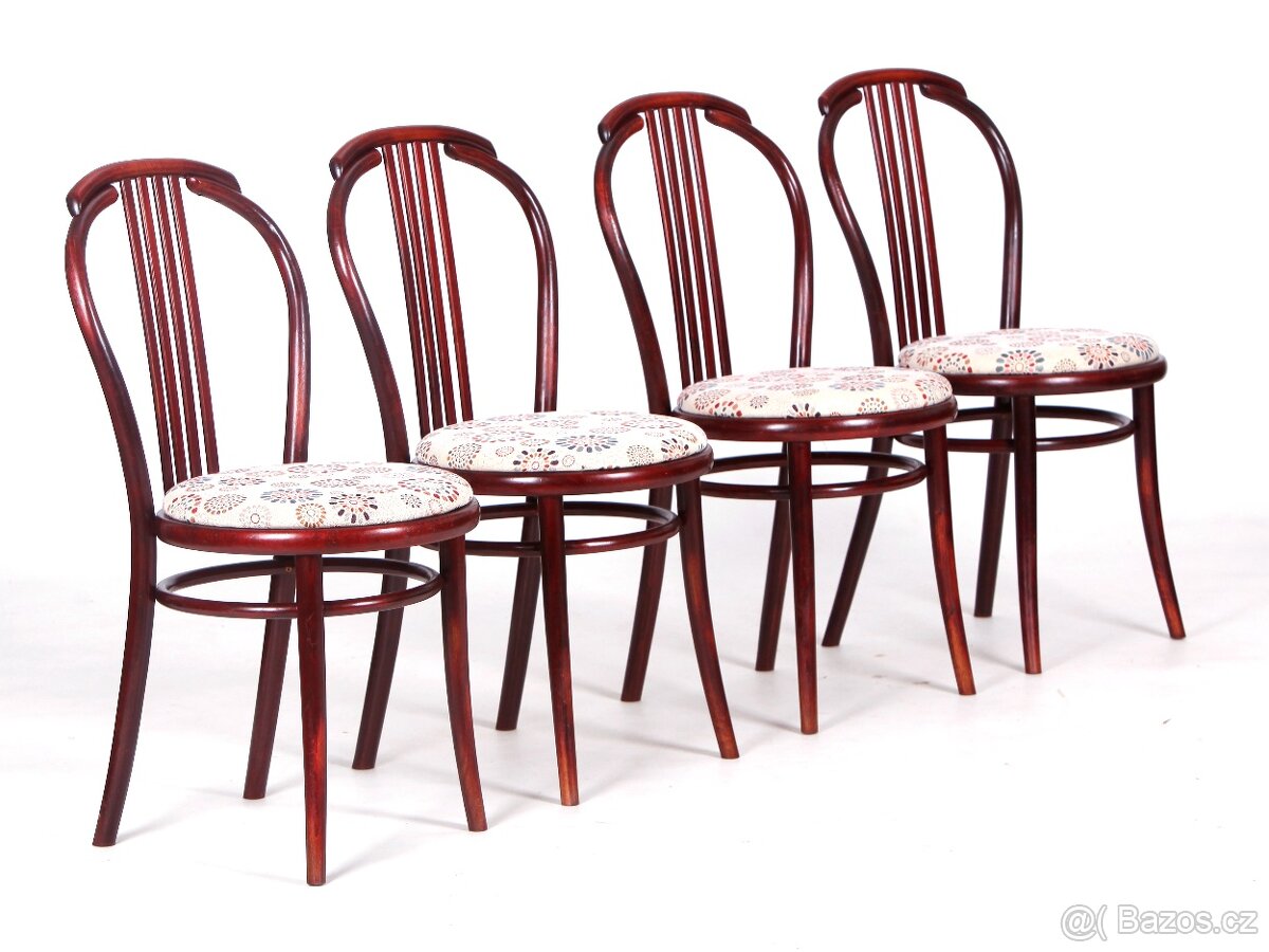 Populární jídelní židle české výroby TON, 4-6 ks.