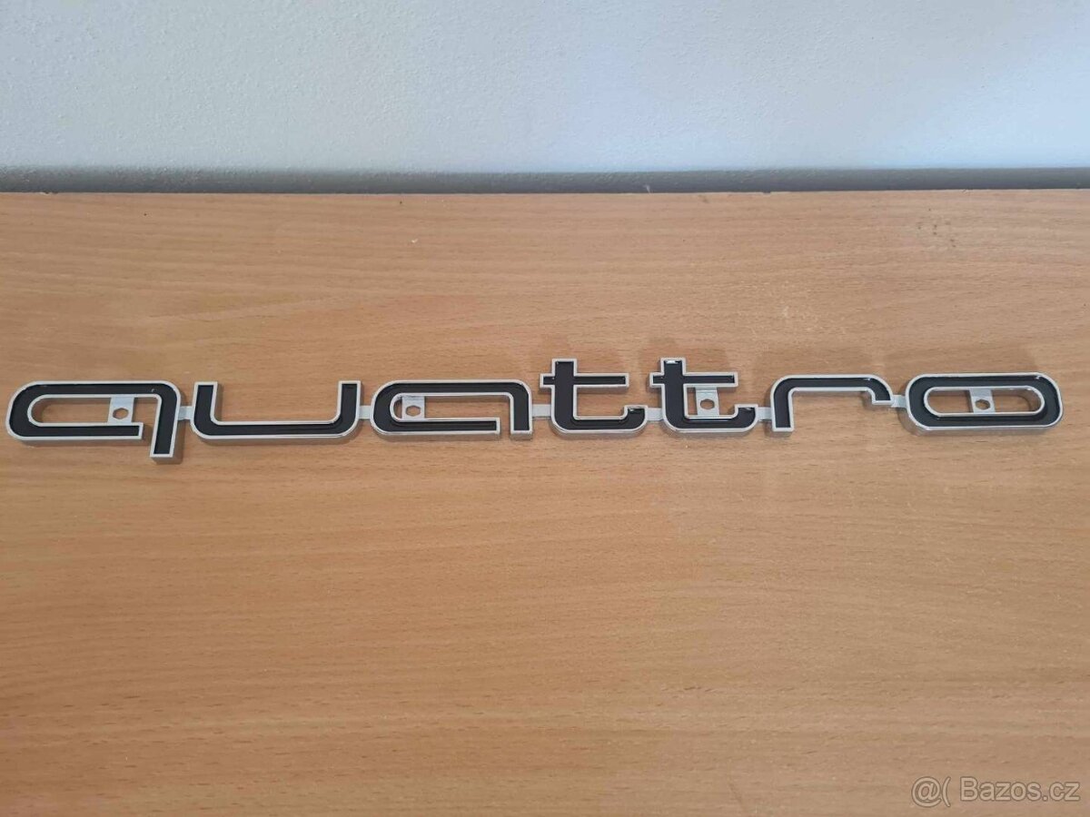 Veľký nápis QUATTRO pre AUDI chrom, čierne, červene.