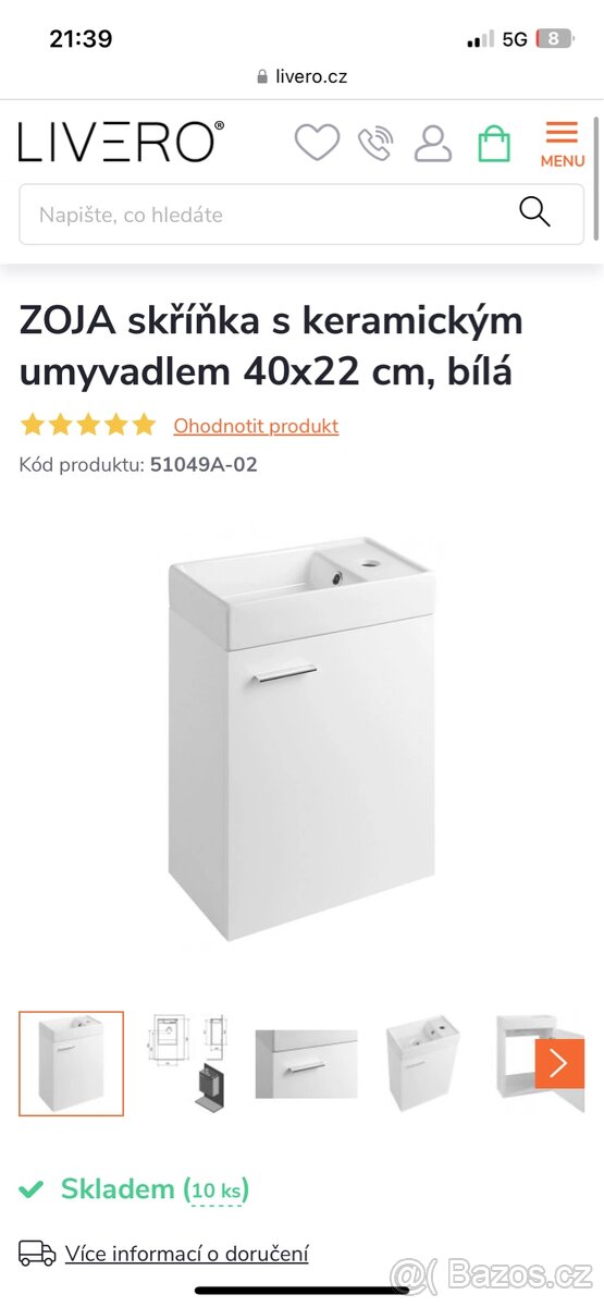Umyvadlo se skříní
