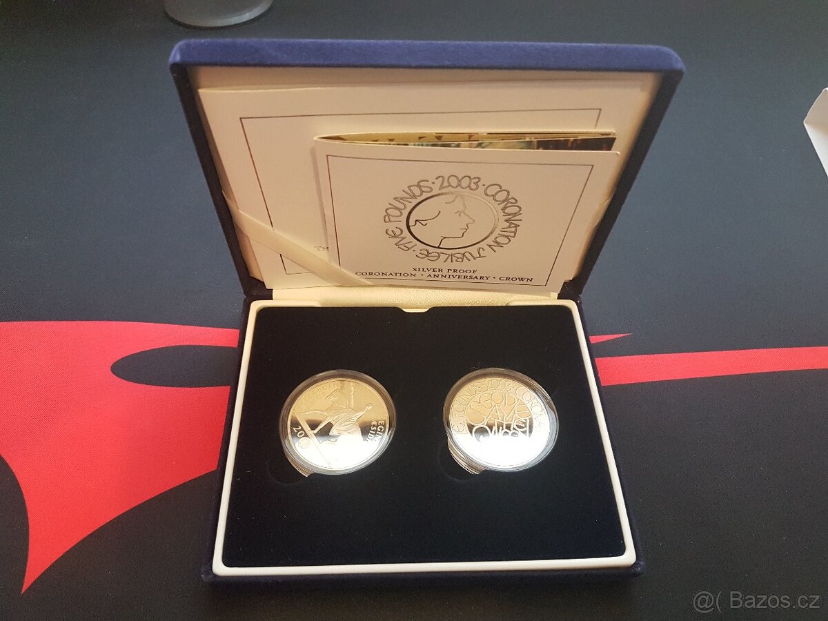 ANGLIE - 2002 & 2003 Royal Celebration stříbro Proof 2 x £5