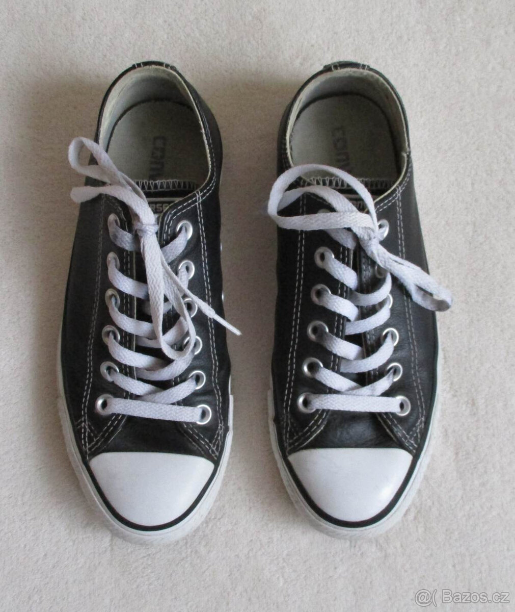 Kožené tenisky Converse černé nízké 37,5