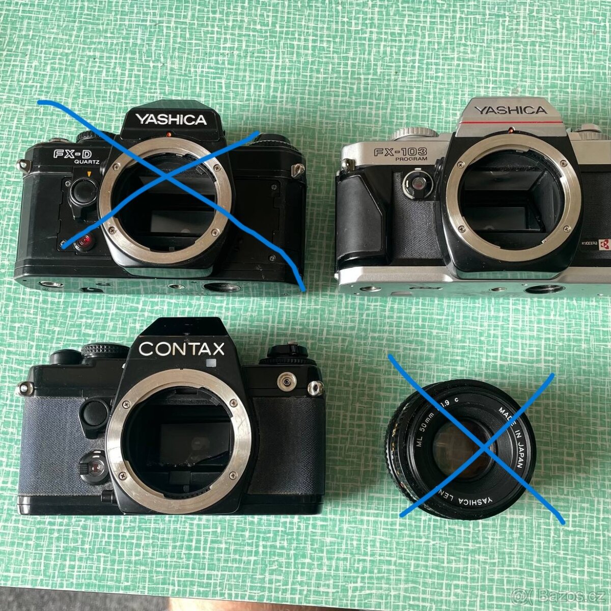 Fotoaparáty CONTAX YASHICA na opravu + objektiv