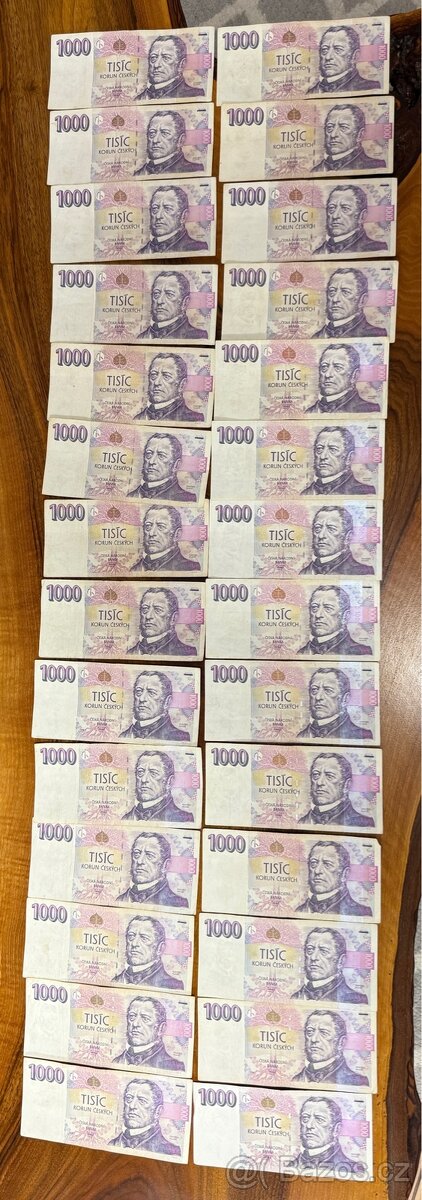 Bankovka 28x 1000 Kč vzor 1996, série D,E,F