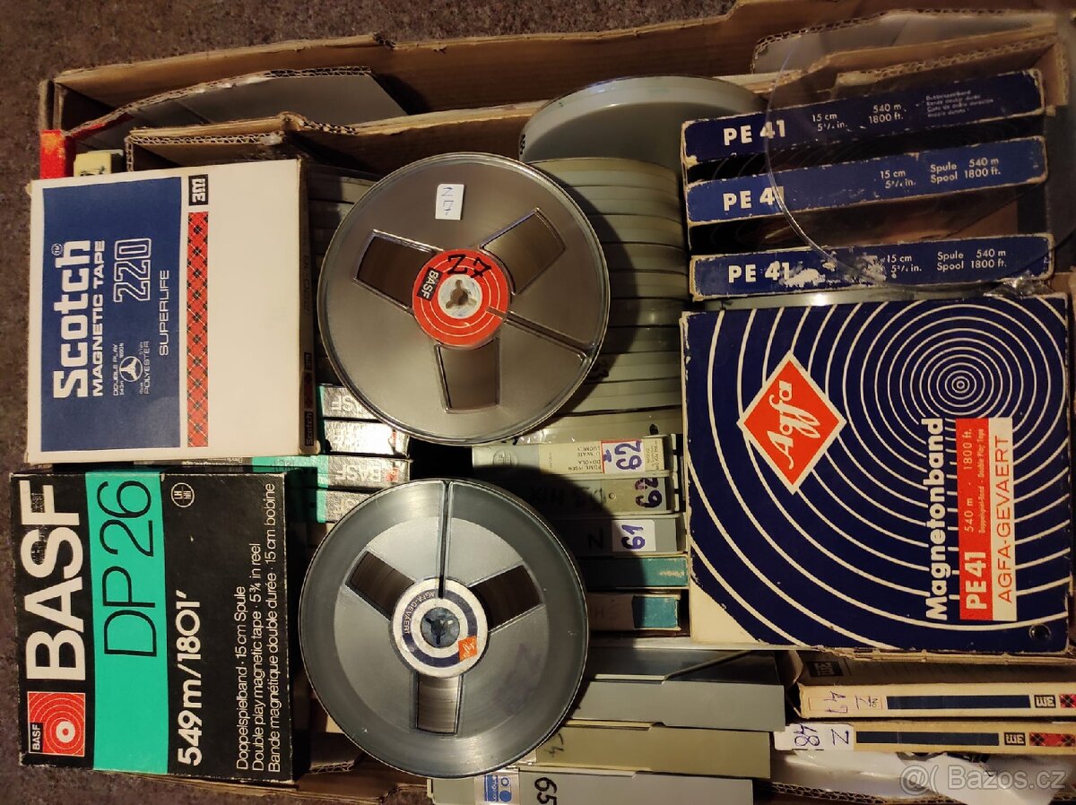 Magnetofonové pásky, AGFA, BASF, EMGETON, SCOTCH, ,