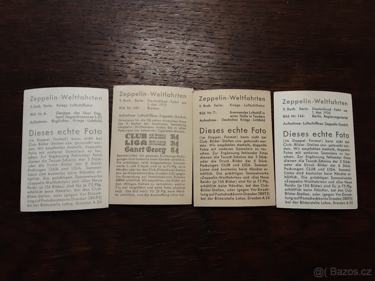 Sběratelské kartičky 4ks