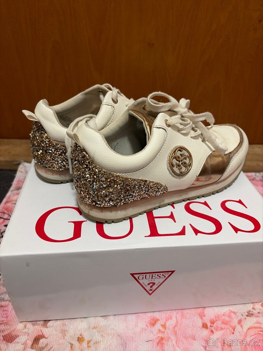Guess dámské tenisky – bílé/zlaté, vel. 37