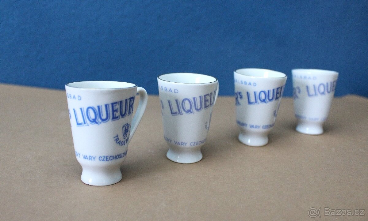 PRODÁNO - Porcelánové likérky Jan Becher - 4ks