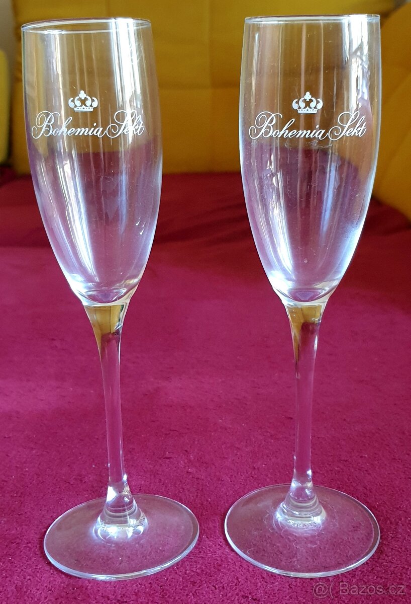 2 skleničky na šampaňské Bohemia sekt