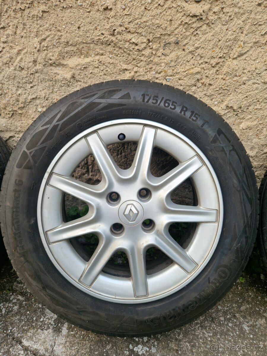 Alu kola Renault 4x100 R15 + pneu Continental