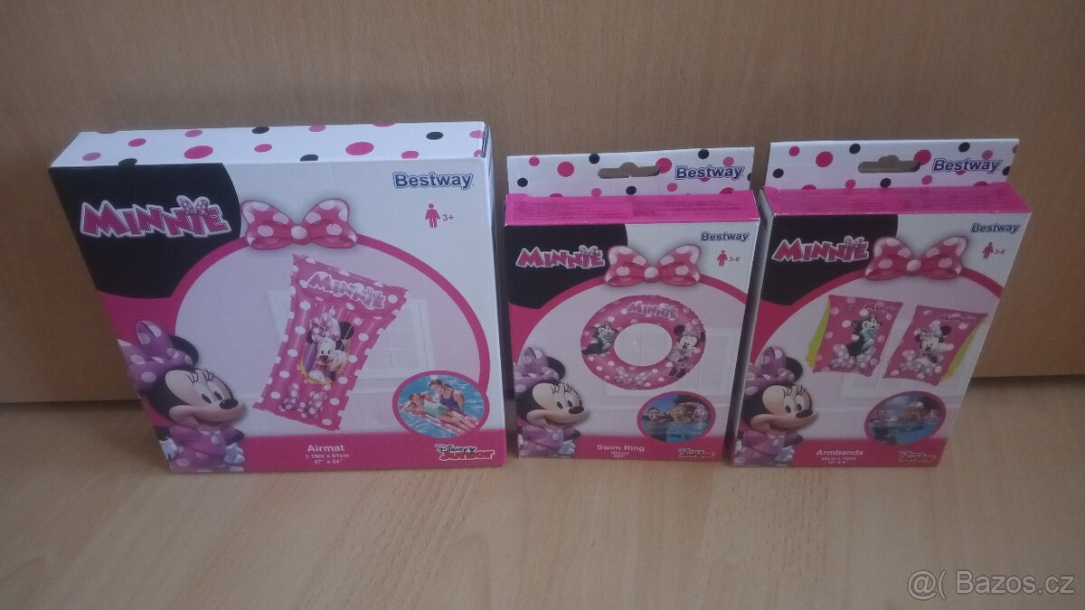 Nafukovací lehátko, kruh, rukávky pro děti minnie
