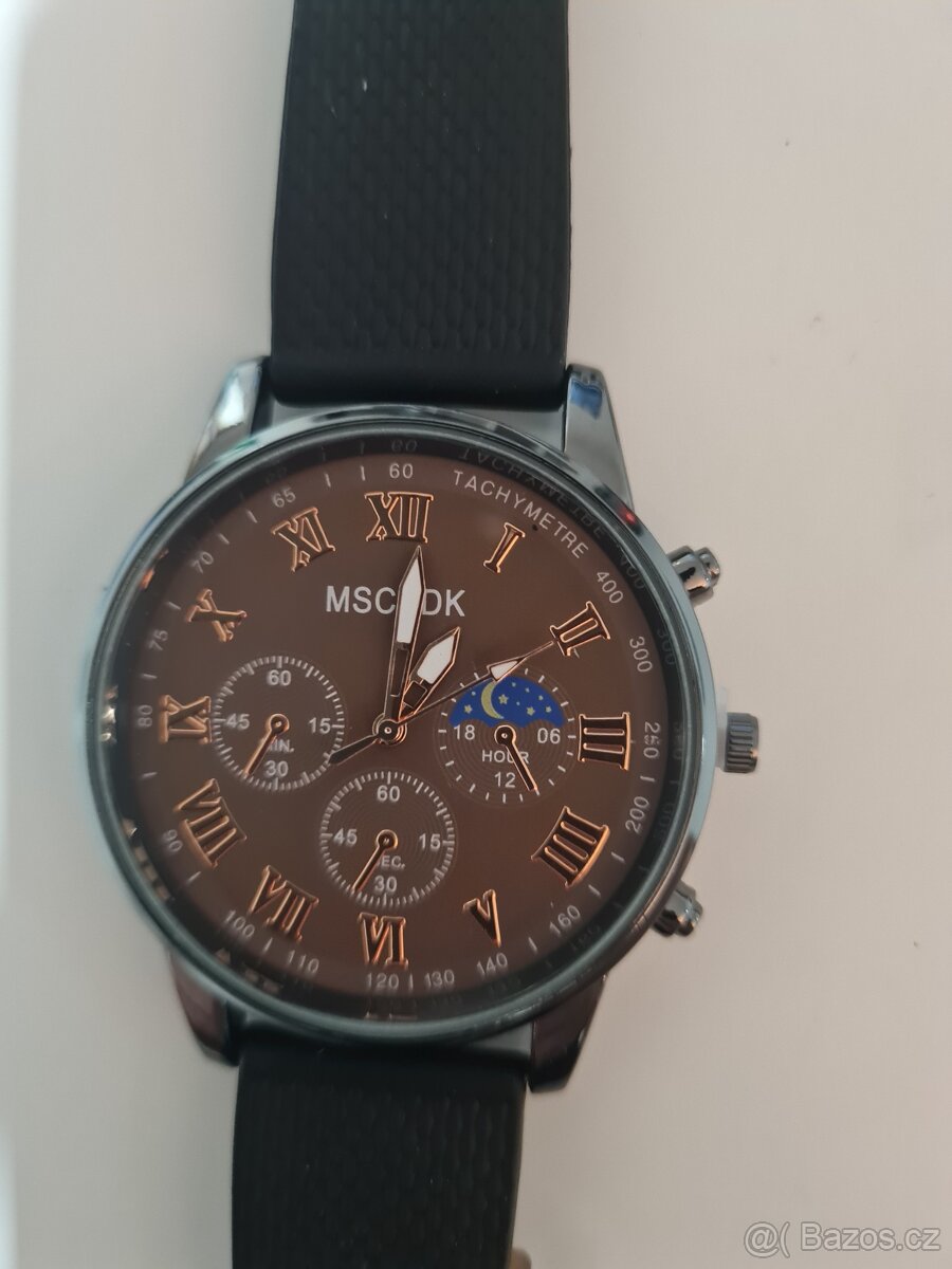 Nové hodinky + dárek kožený náramek č. 111