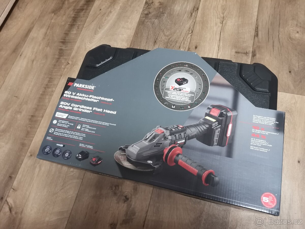 Aku bruska peformance 125 užší čelo s baterií ah4 a rychlo n