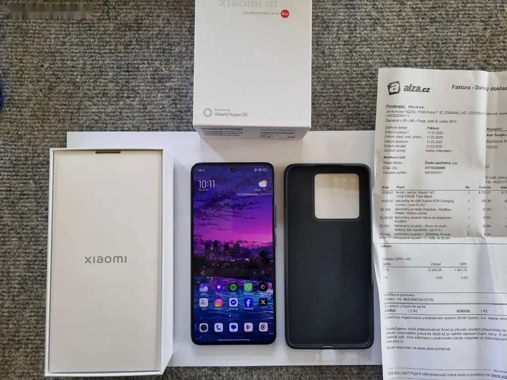 Mobilní telefon Xiaomi 14T 5G 12 GB / 256 GB. Záruka