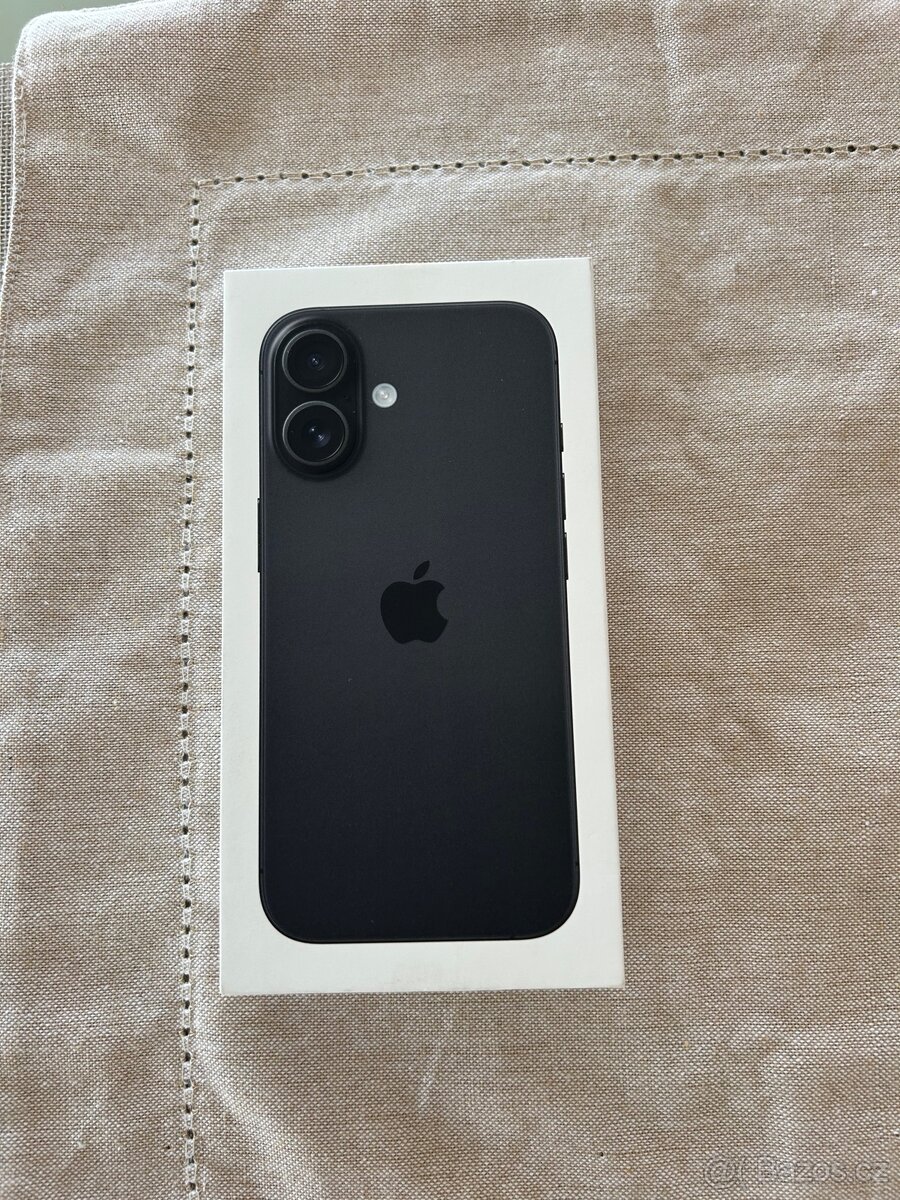 Prodám IPhone 16 black 256 gb nový originálně zabalený