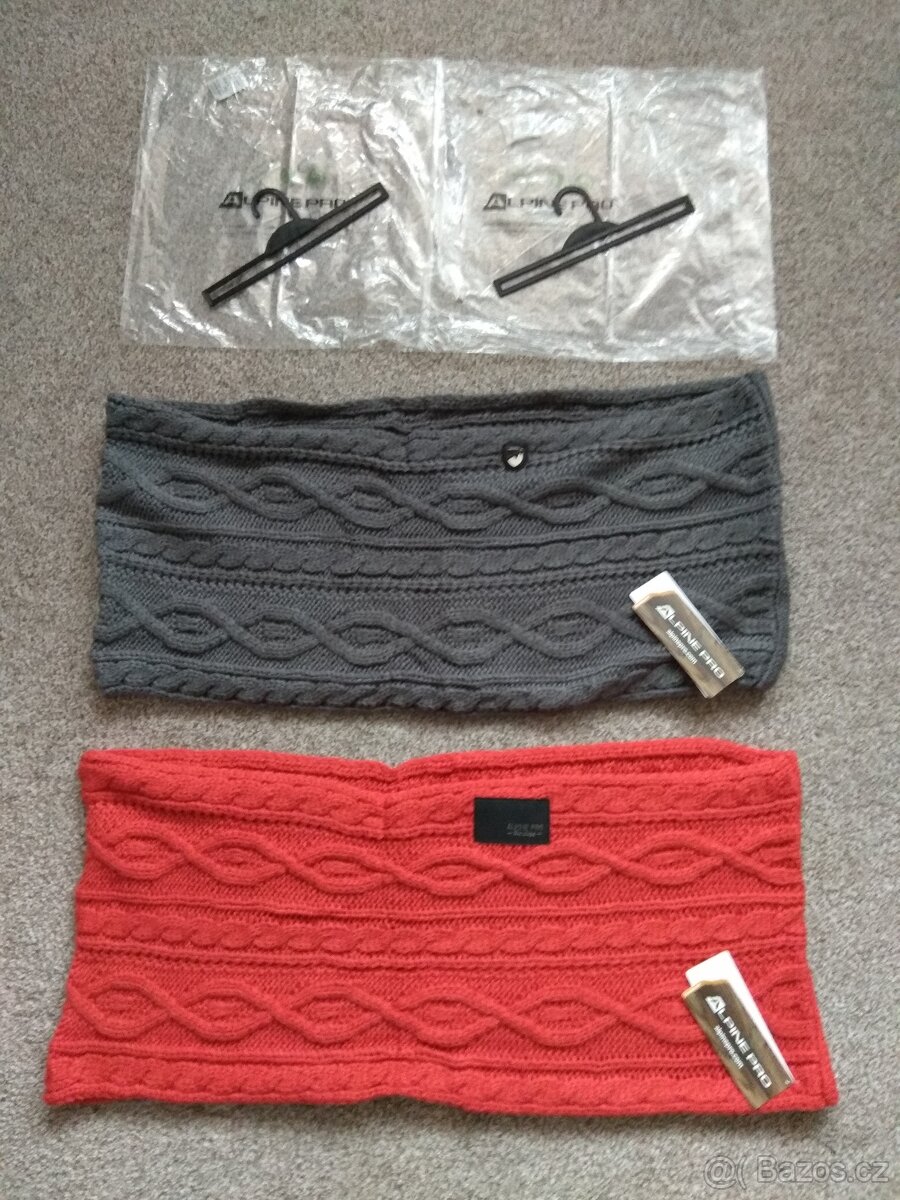 Nové unisex pletené kruhové šály ALPINE PRO - šedá, oranžová