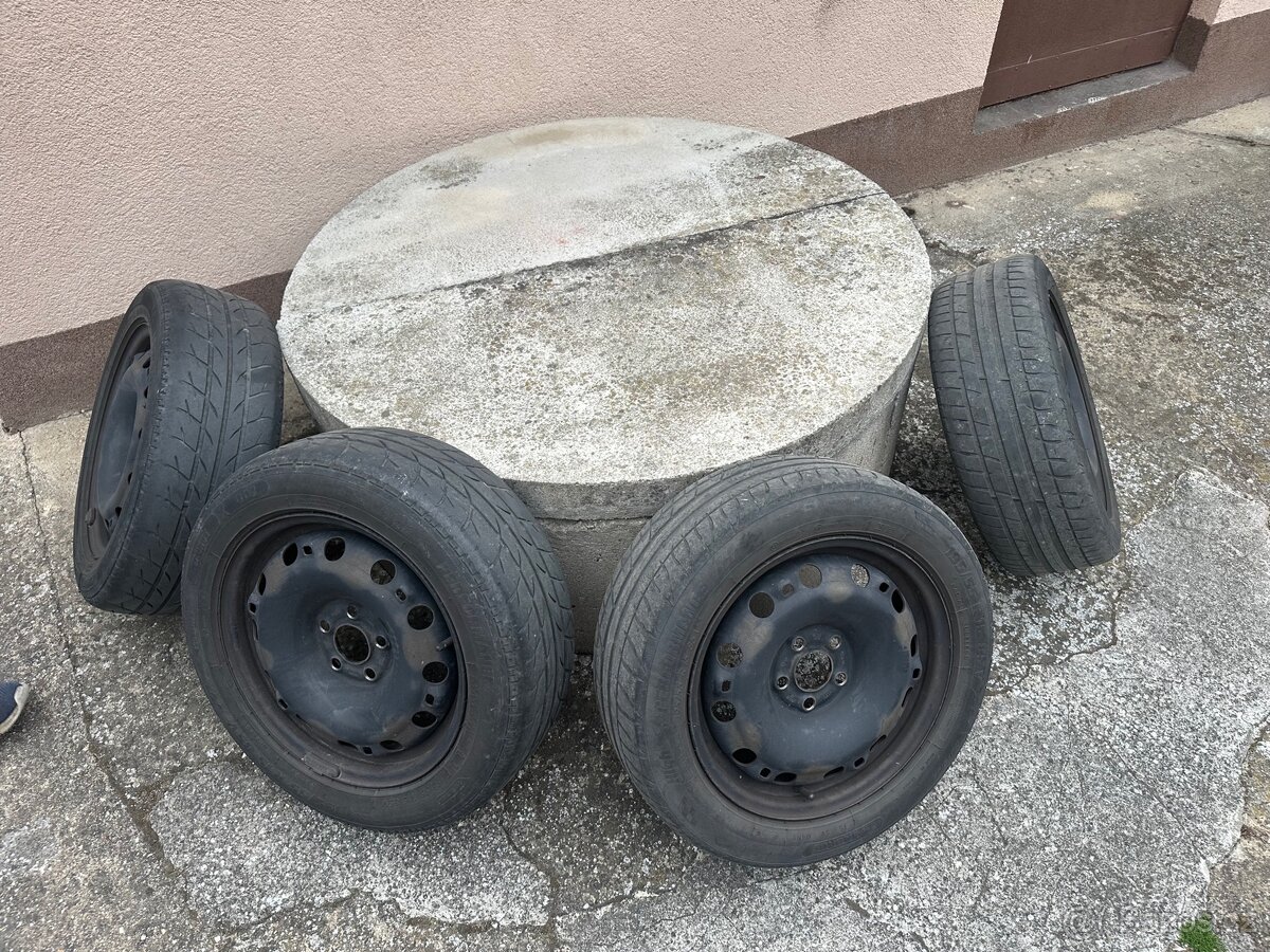 Plechové kola R15 5x100 s pneu 195/55/85V