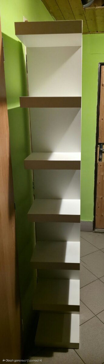 Bílá knihovna police IKEA Lack 190cm