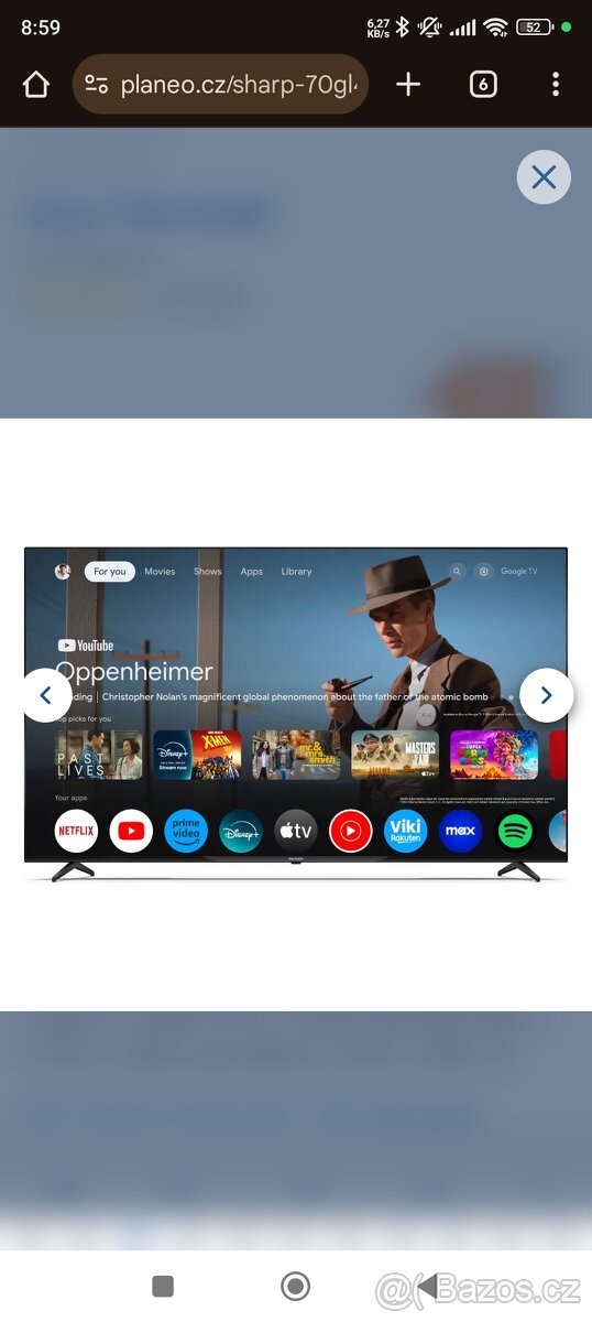 Tv smart Sharp 70° 177Cm