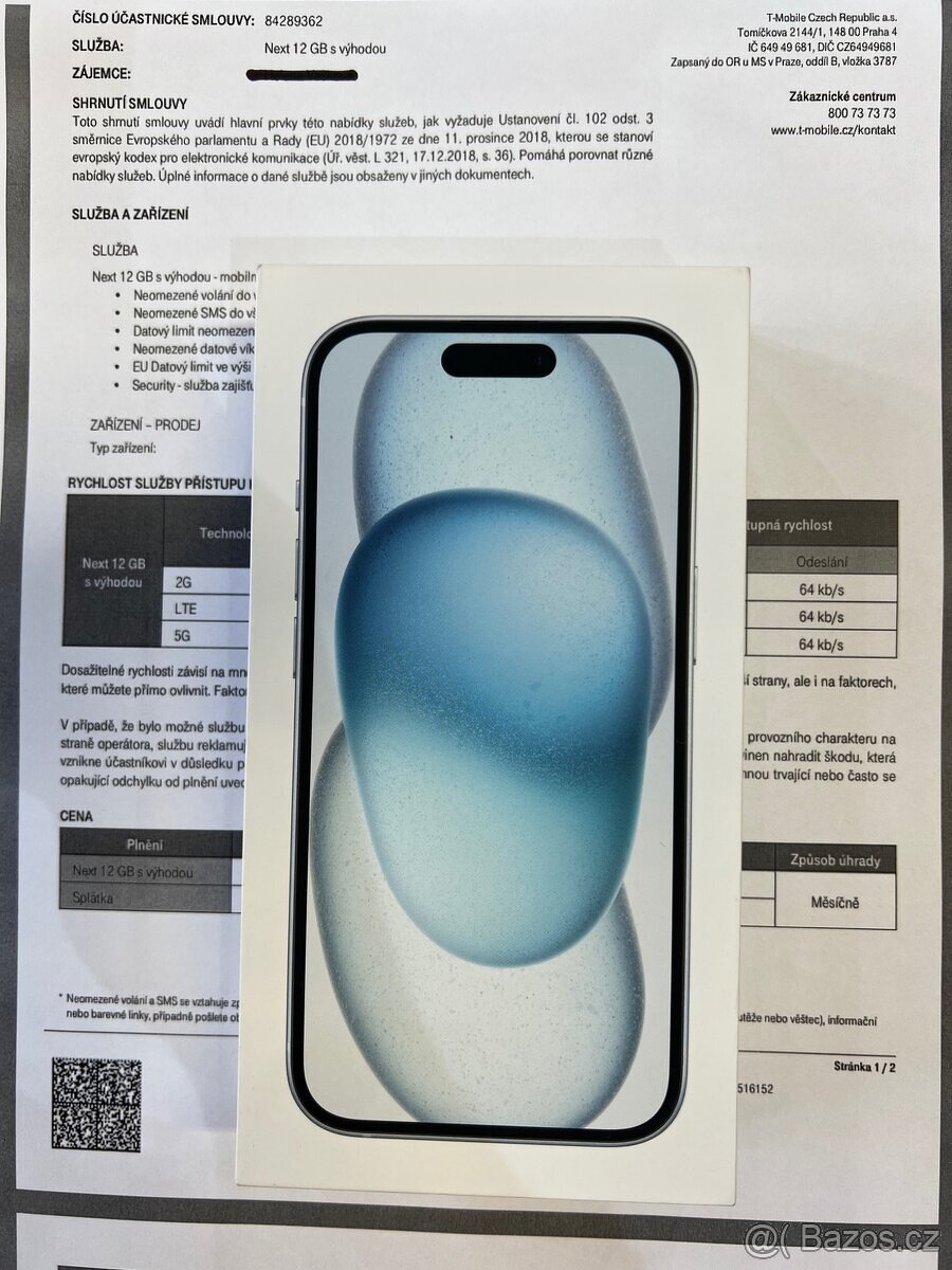 Novy iPhone 15 128GB,Blue
