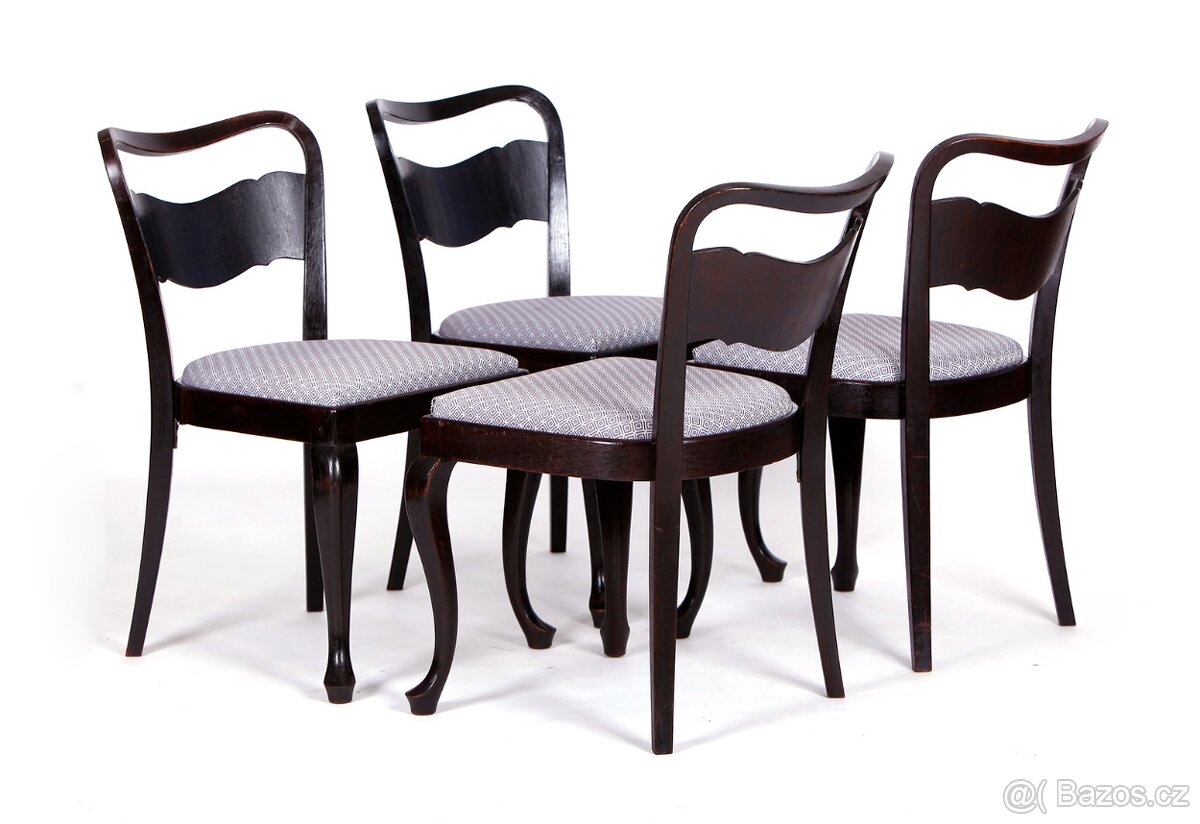 Jídelní židle THONET, nové čalounění, 4ks