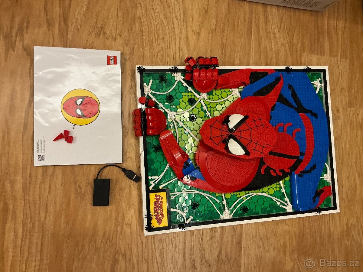 Lego art spiderman s osvětlením