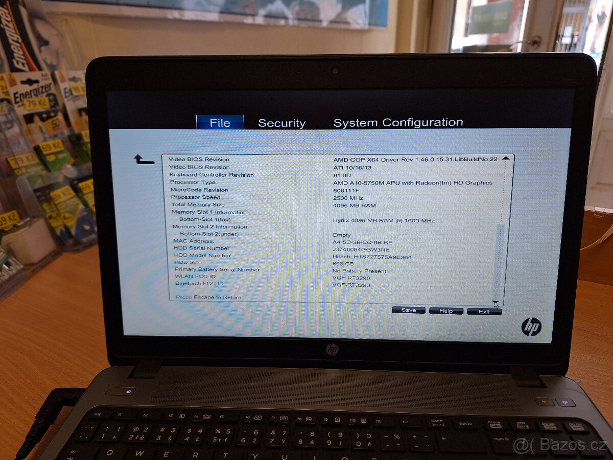 HP ProBook 455 G1 - displej + celé víko, plně funkční