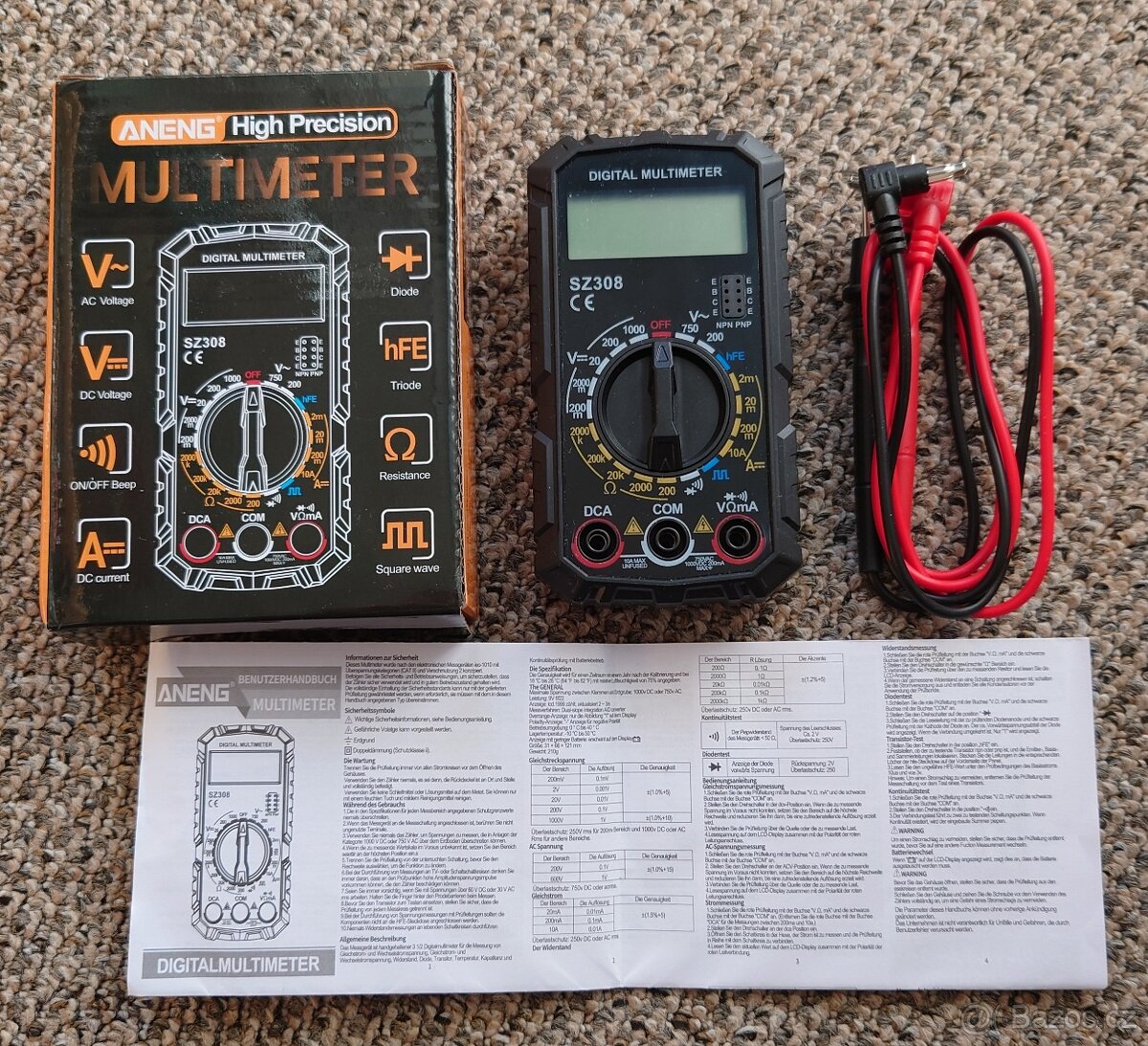 Digitální multimetr ANENG SZ308 černý