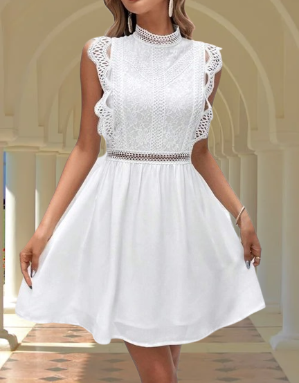 Dámské bílé krajkové letní šaty - NOVÉ