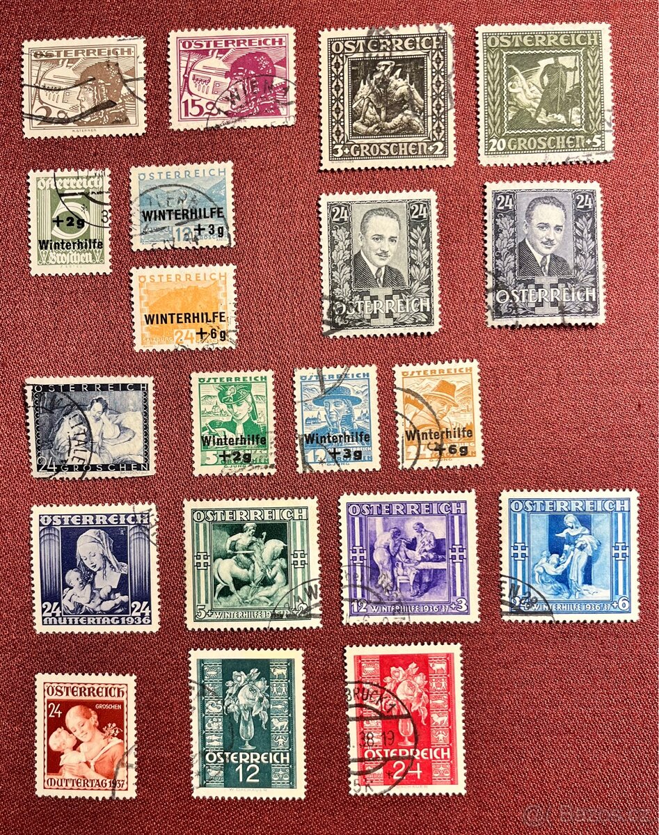 Známky Rakousko 1925-37, ražené
