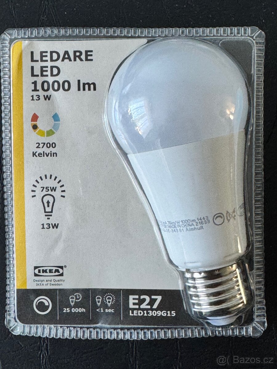 LED žárovka IKEA Ledare 1000lm,13W(75w)