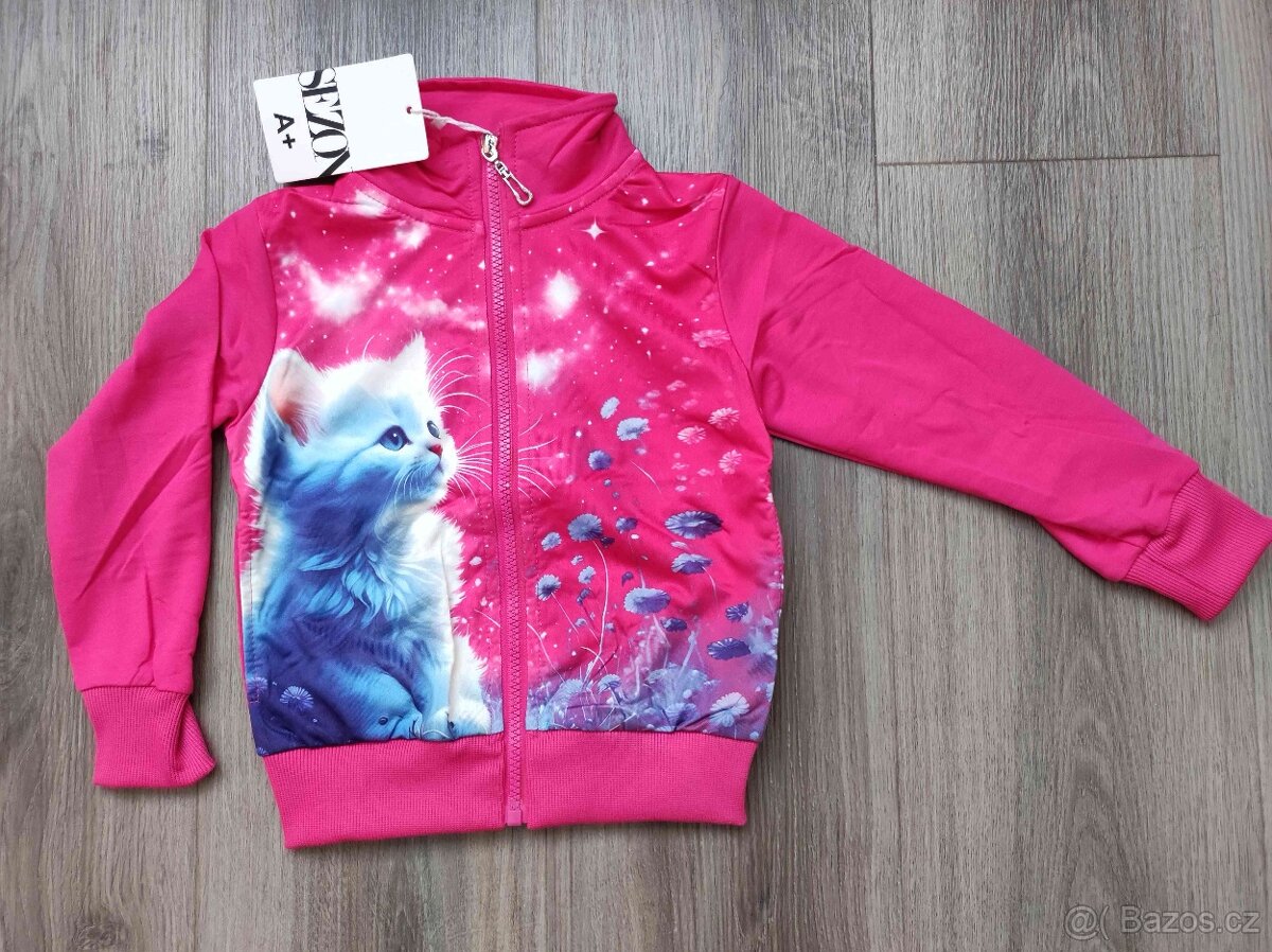 Dívčí slabá mikina koně, kočička, koníci nová