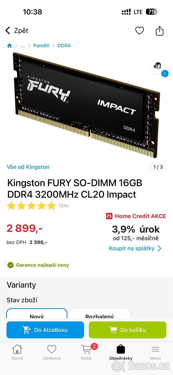 Kingston FURY 16GB DDR4 3200MHz CL20