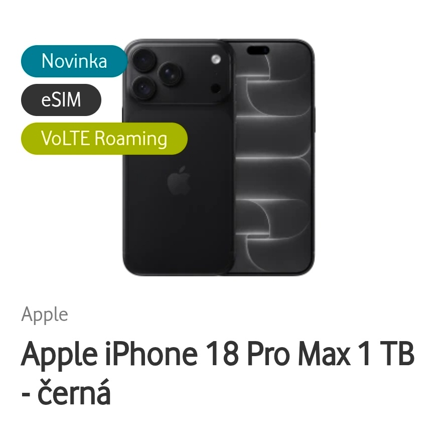 iPhone 18 Pro Max 1TB