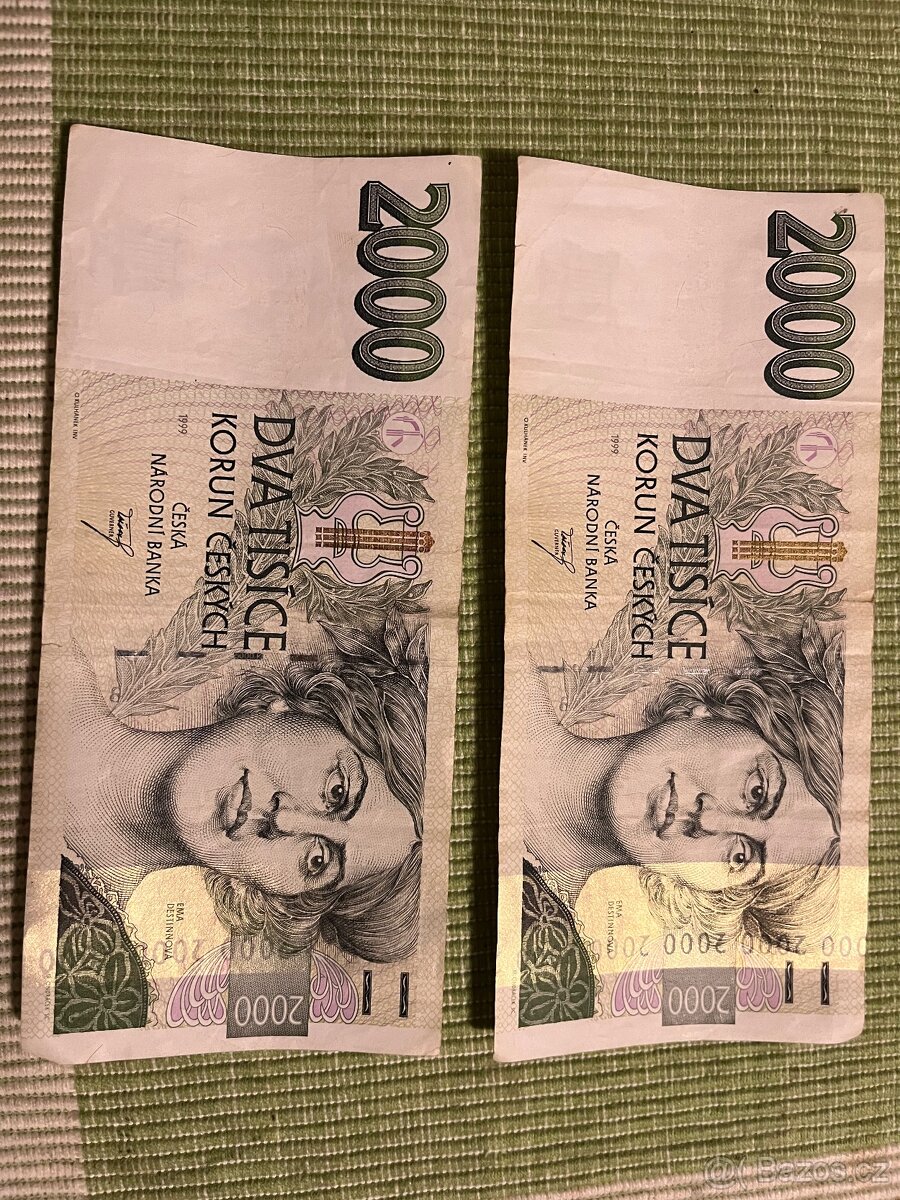 2000 Kč rok 1999,označení B13,B16