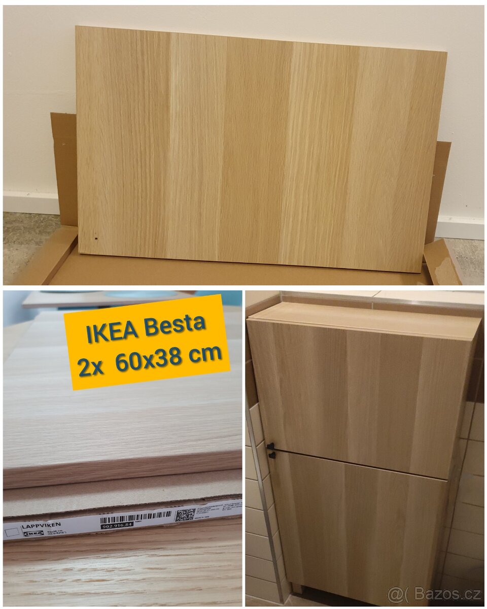 2x dvířka ke skříňce IKEA BESTA dub 60x38 cm