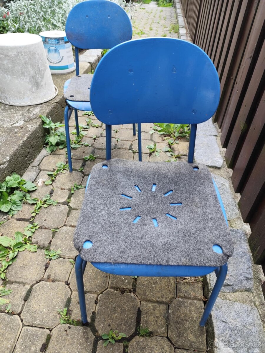 Retro školní židle 2 ks
