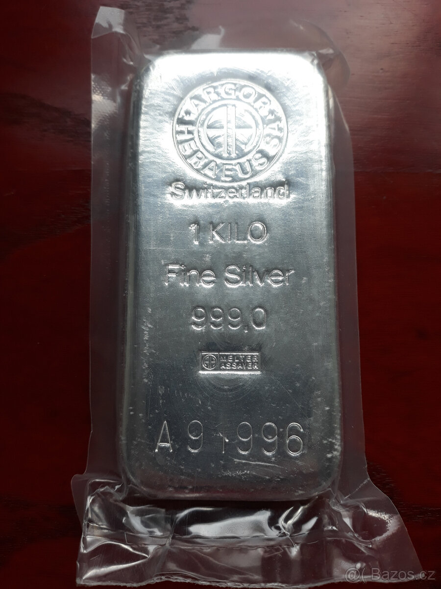 Investiční stříbrný slitek Argor Heraeus 1kg