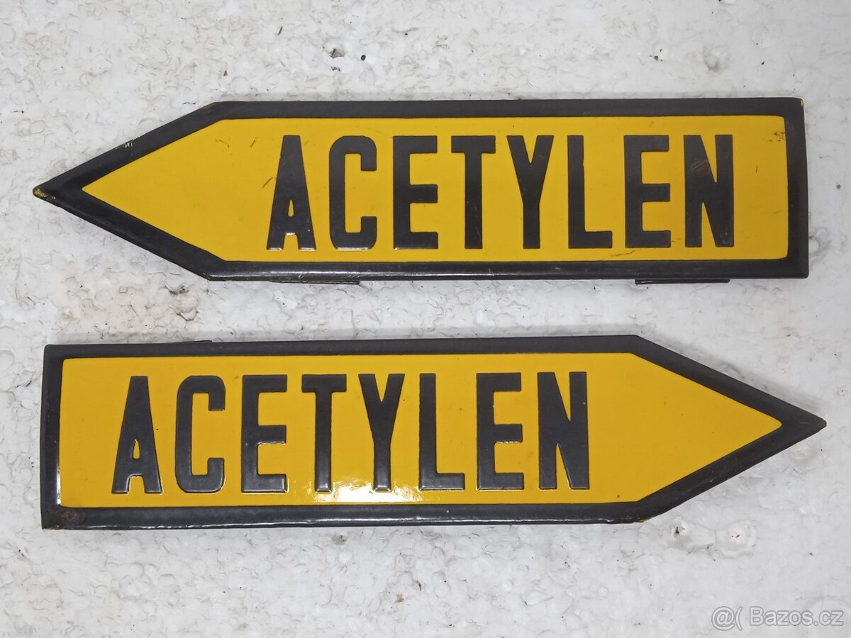 ACETYLEN - Retro smaltovaná cedulka - 21,5cm
