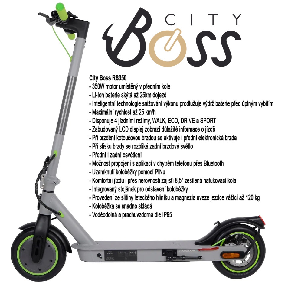 výkonná elektrokoloběžka City Boss RS350
